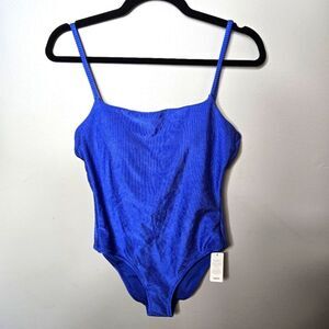 Aerie Blue Full Coverage One Piece Swim Small